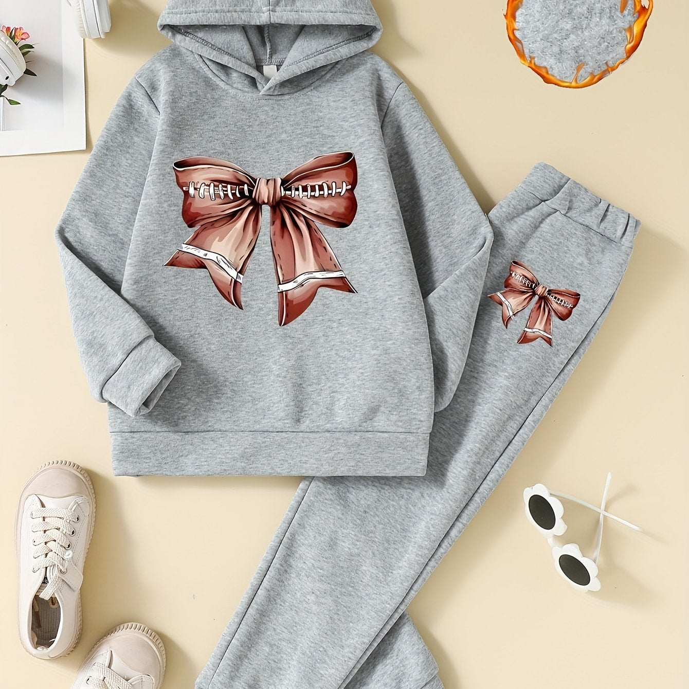 Girls Fleece Hoodie and Joggers Set for Girls 12 and Under Fall Winter Casual