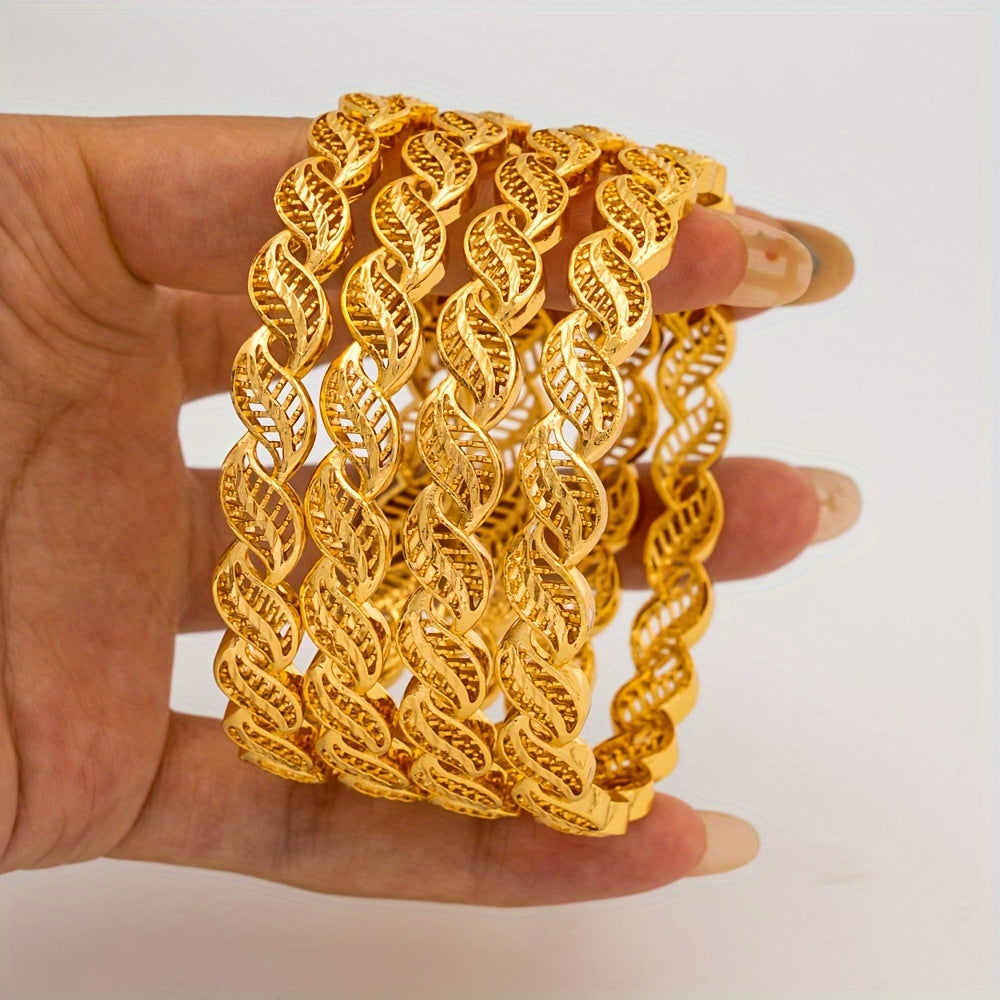 Murakkab 2-qismli to'plam: Ayollar uchun yuqori sifatli qotishma bilakuzuklar - To'y, tadbirlar va kundalik nafislik uchun ideal