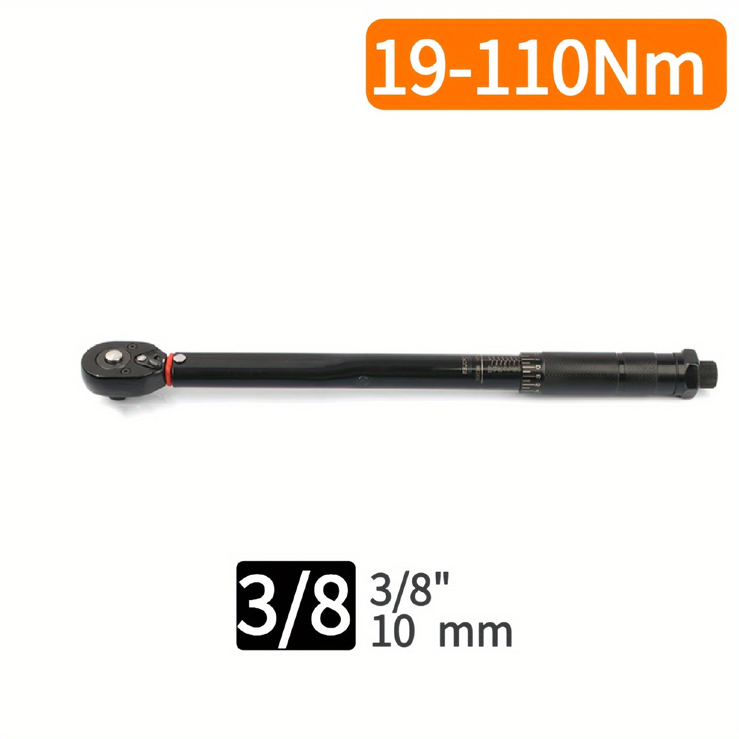 Tork kaliti 3/8 dyuymli uzatish, klik, qora, ta'mirlash asbobi 5-210Nm