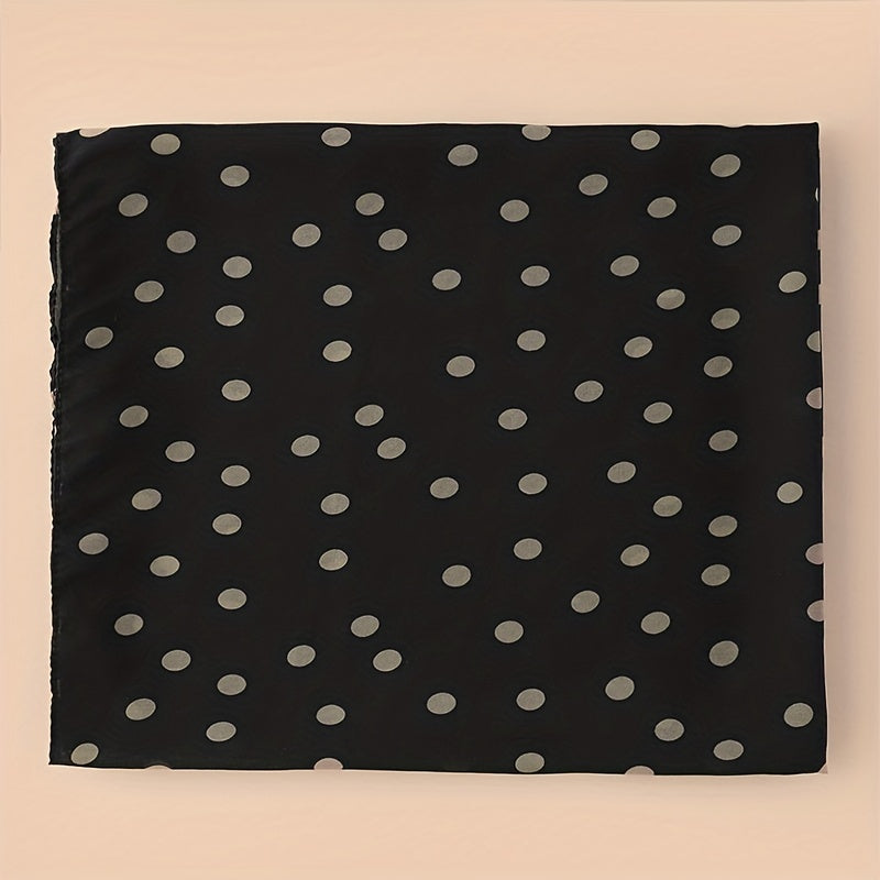 Polka Dot and Solid Color Chiffon Scarf for Casual Wear Head Wrap Sun Protection