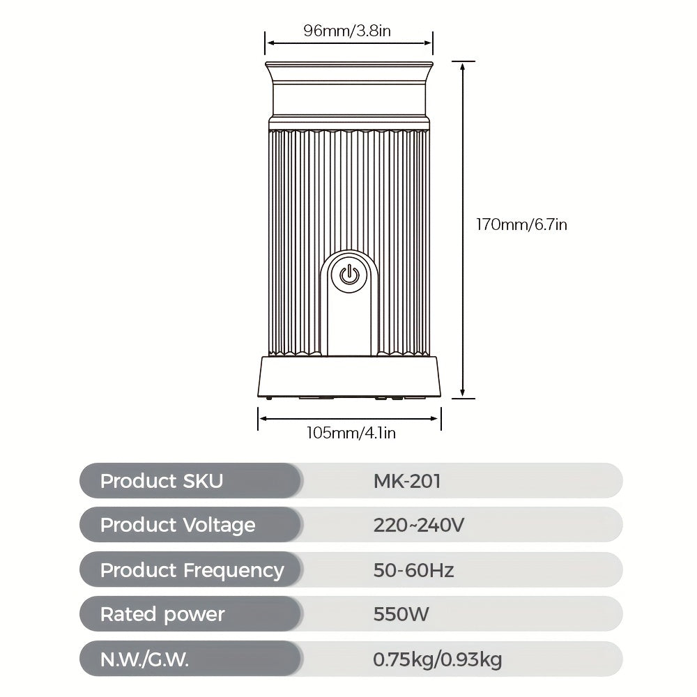 Electric Milk Frother Machine for Latte Cappuccino Hot Cold Milk Steamer