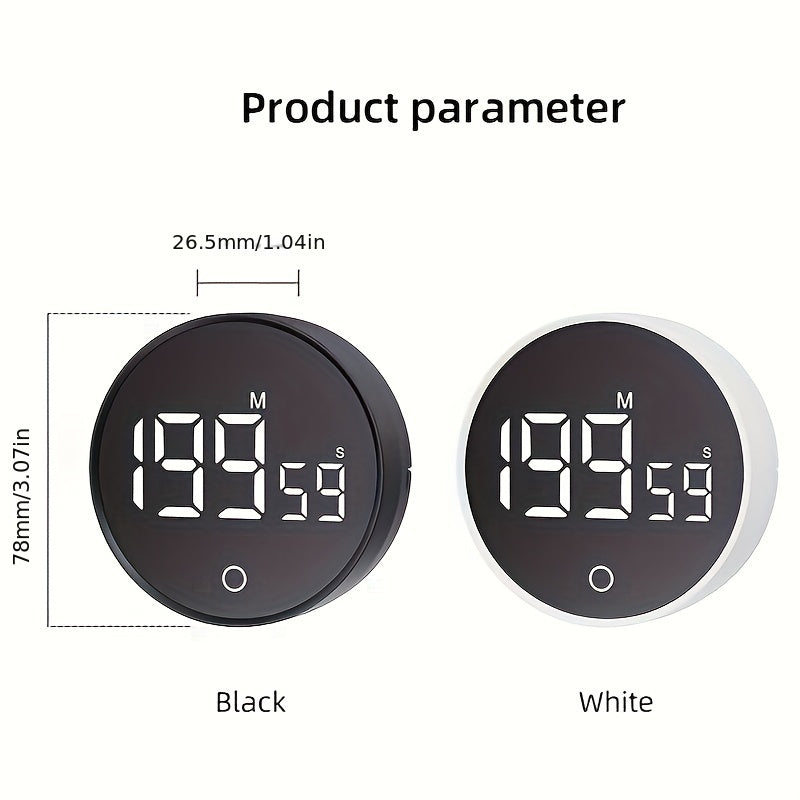 Katta LCD ekranli integratsiyalashgan magnit raqamli hisoblagich taymeri, ovqat pishirish, sport zallari, uchrashuvlar va yotoqxonalarda foydalanish uchun. 3 AAA batareyasi bilan ishlaydi (batareyalar kiritilmagan).