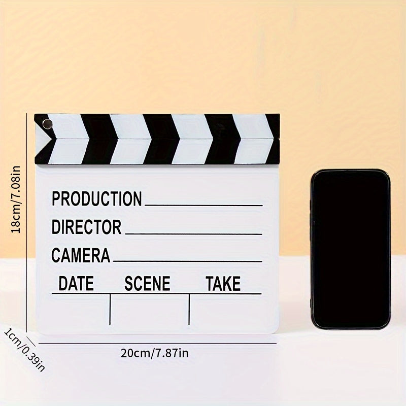 Wooden Clapboard for Film Directing 7.08x7.87 Inches Movie Production Equipment