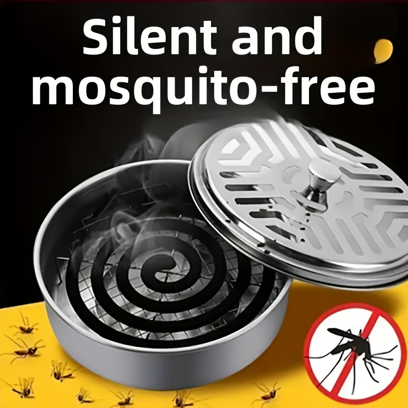 Stainless Steel Mosquito Coil Holder Portable Fireproof Indoor Outdoor