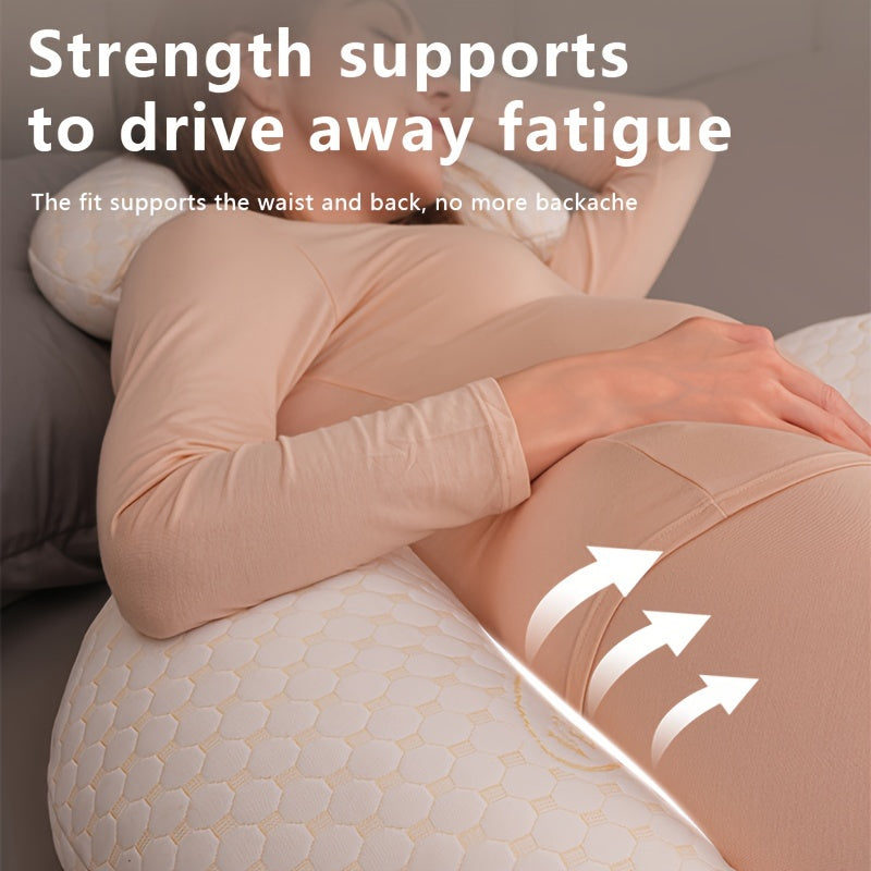 Yon yotganlar uchun mo'ljallangan onalik yostiq - orqa, son va oyoqlar uchun mukammal, olib tashlanadigan qopqoq bilan yumshoq, to'liq tanali qo'llab-quvvatlashni taklif etadi.