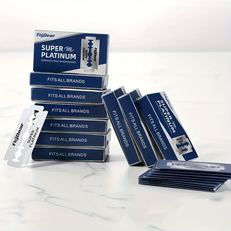 Men's Stainless Steel Double Edge Razor Blades 20 Pack for Sharp Shaving