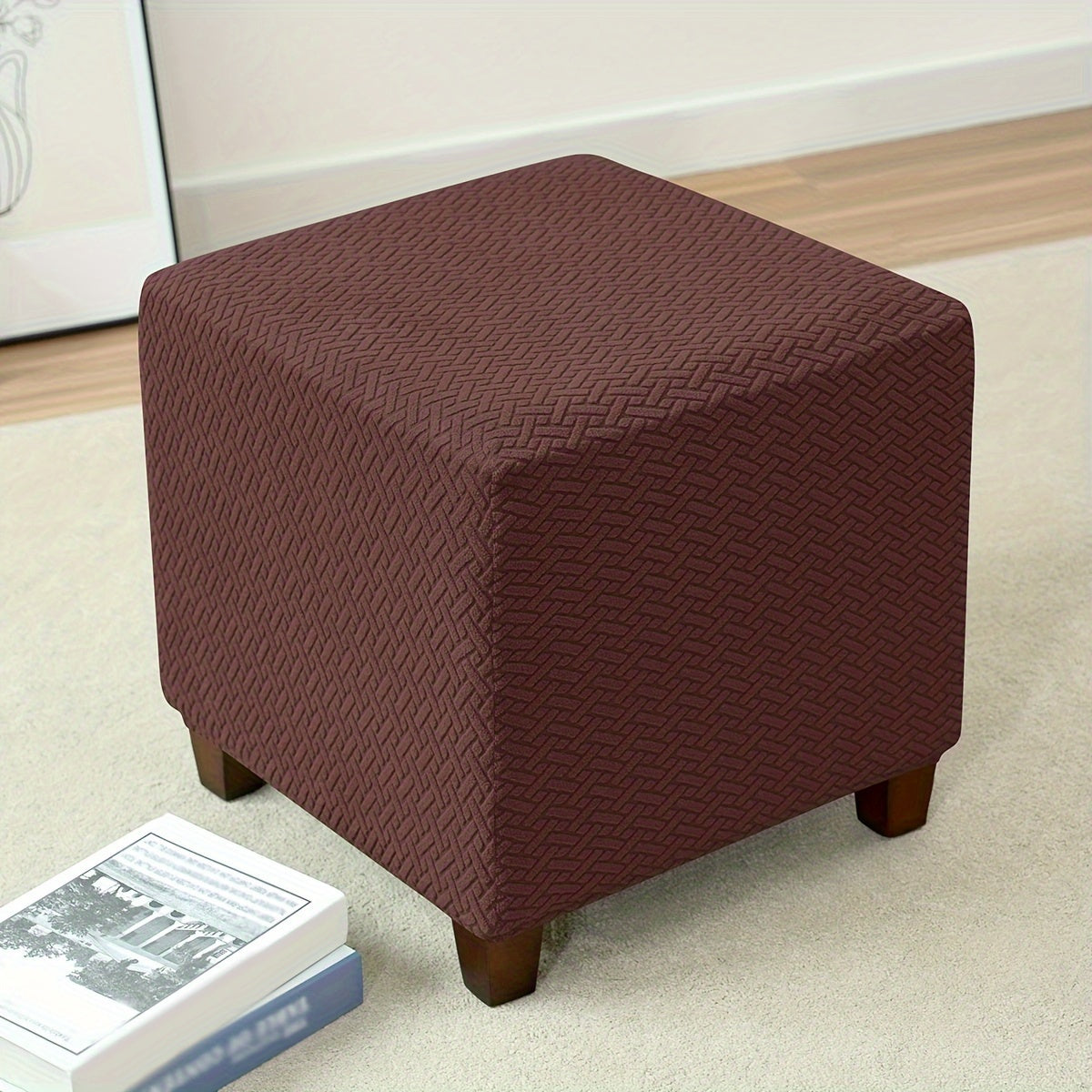 Чехол для османской мебели, моющийся в машине, с эластичной лентой, надежная фиксация, 1 шт.