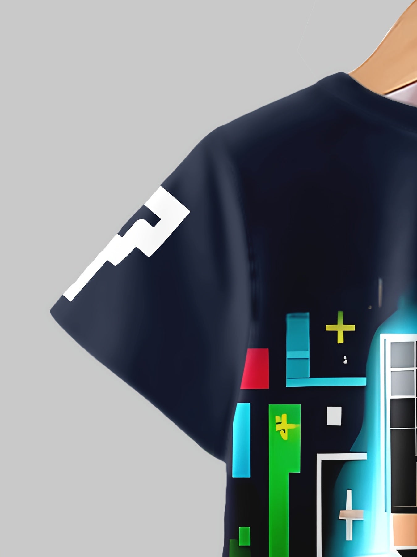 Boys Casual 3D Printed T-Shirt and Shorts Set for Outdoor Activities