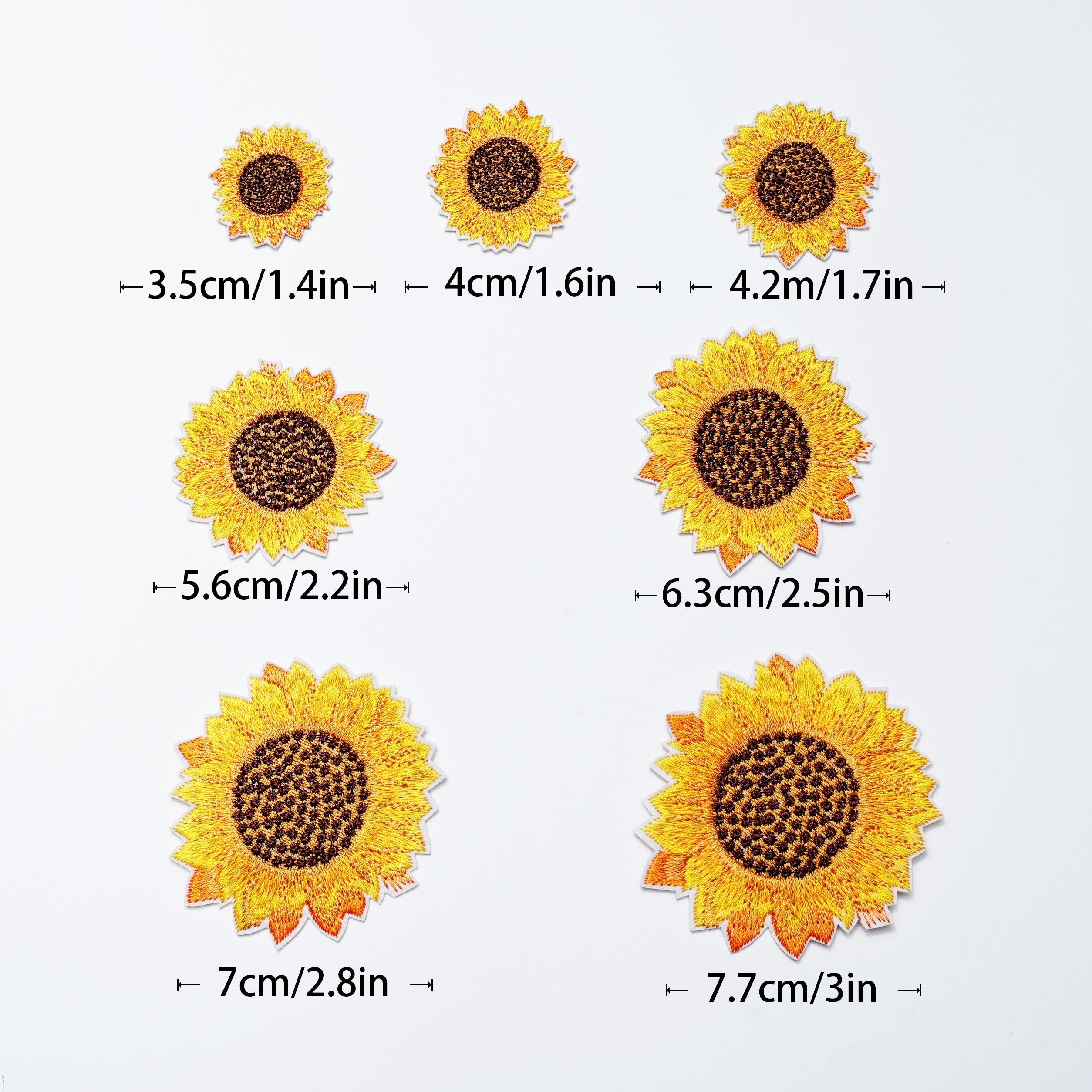 Ironing Cloth Patches Set 42pcs Embroidery Designs for Girls Sunflower Chrysanthemum Butterfly