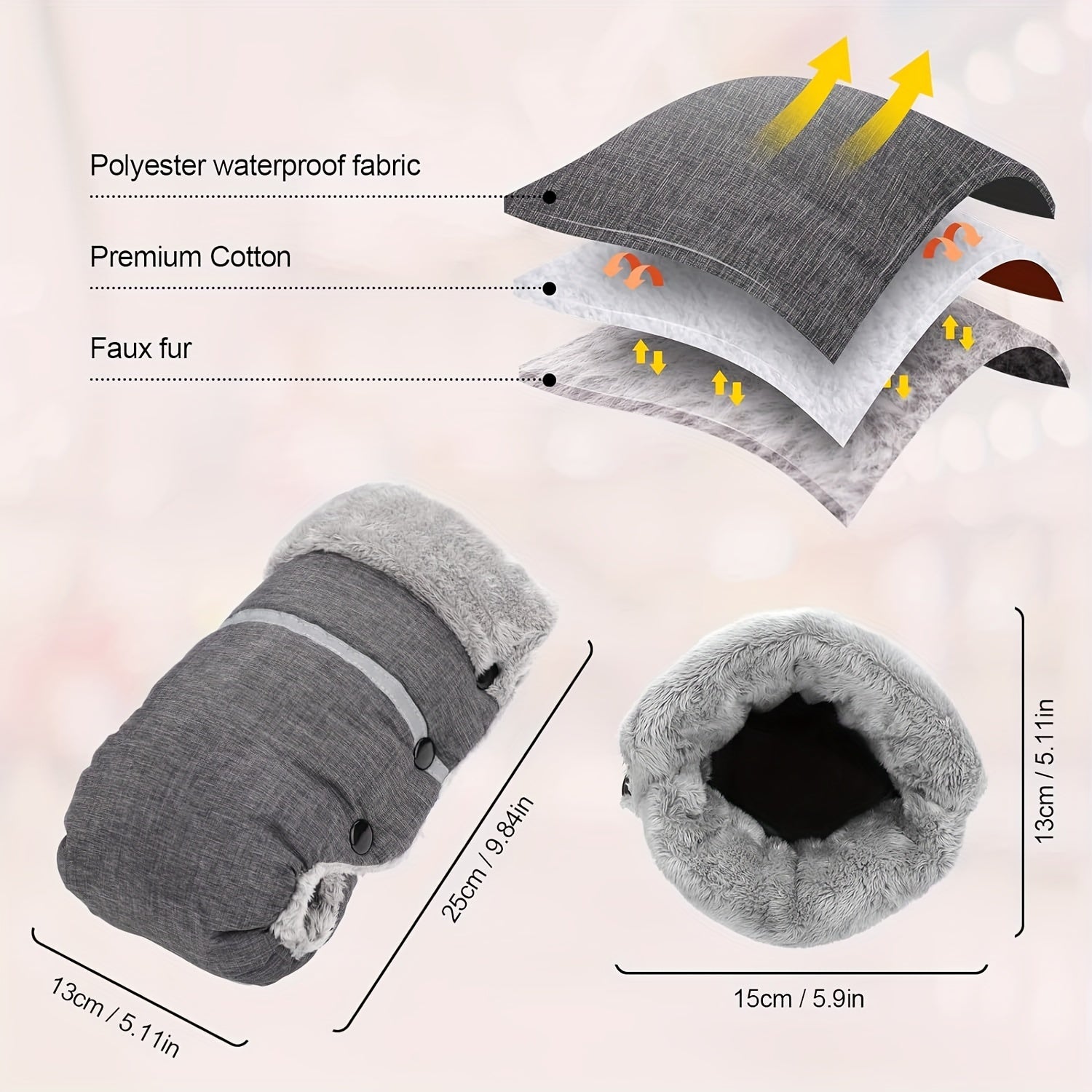 Insulated Windproof Stroller Gloves for Cold Weather Snug and Stylish