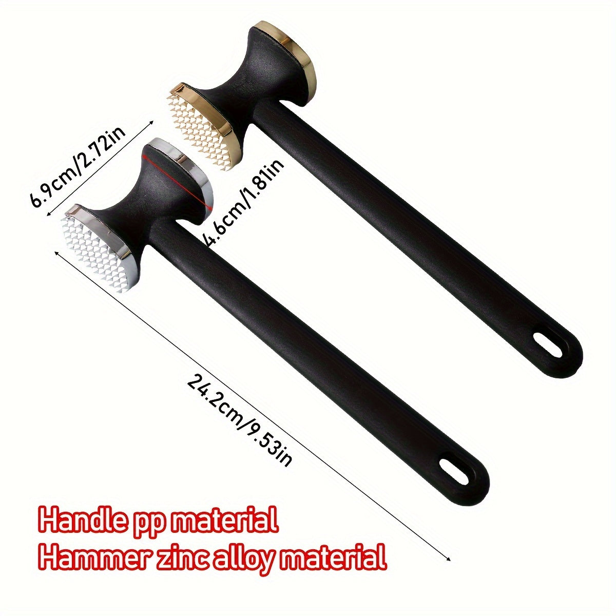 Zinc Alloy Meat Hammer, Metal Meat Tenderizer Tool for Kitchen Use
