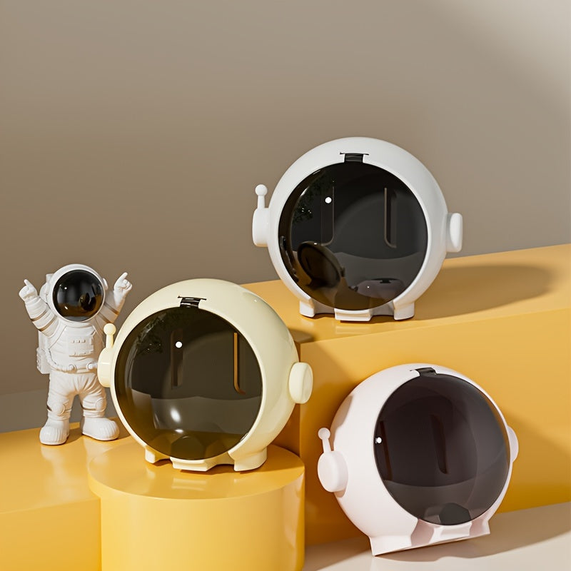 Astronaut-Themed Toothbrush Holder for Electric and Manual Toothbrushes No-Drill Hanging Organizer Space-Saving Design