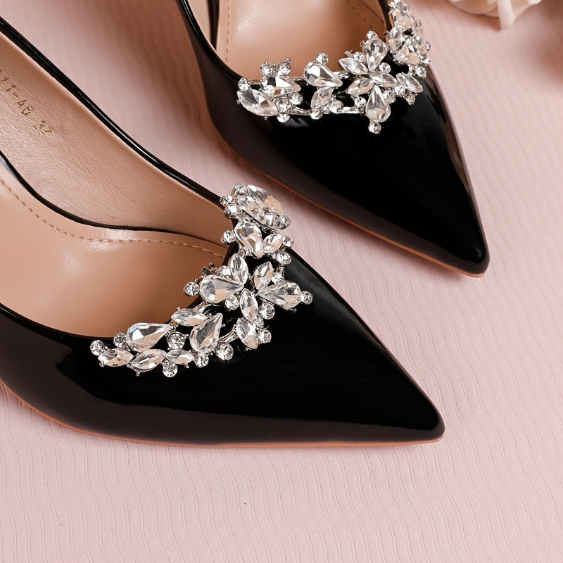 Women's Golden Diamond-Studded Shoe Clips for Shoes Bags and Pockets