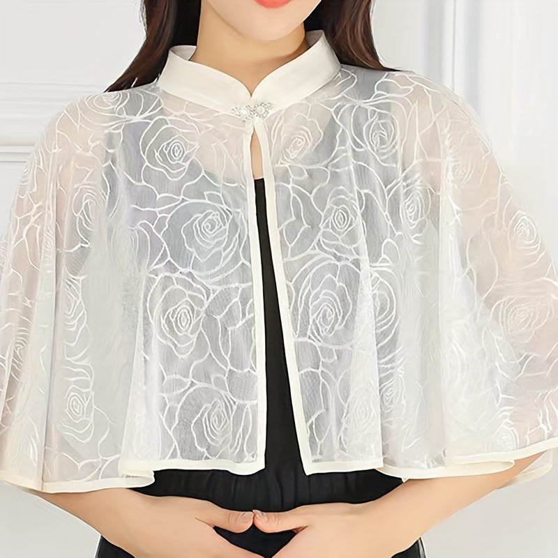 Ayollar uchun vintage uslubdagi toʻqilgan yelka poncho shalvar yengil yozki capek quyoshdan himoya