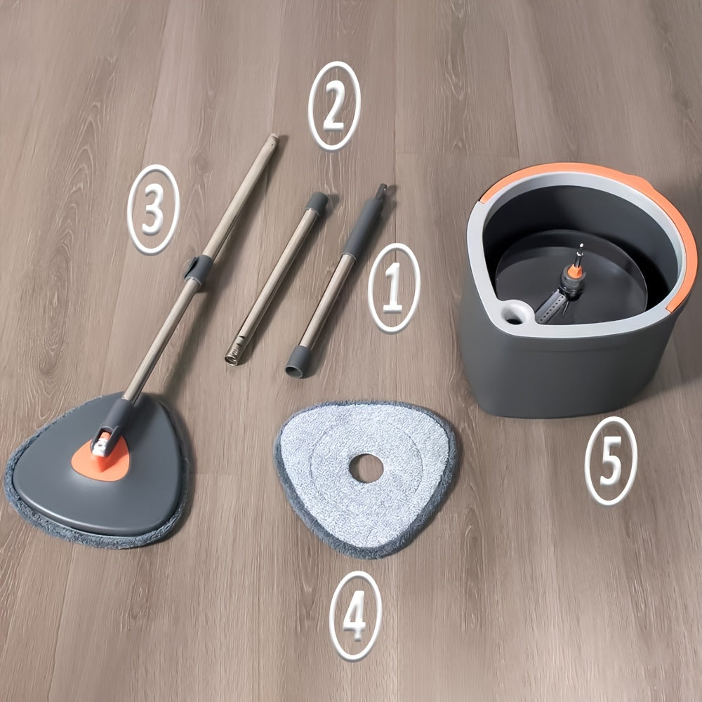 Teardrop Mop va Kova to'plami, buriladigan tekis mop bilan, o'z-o'zini siqib chiqaradigan tizim, bardoshli zanglamaydigan po'latdan yasalgan plastmassa