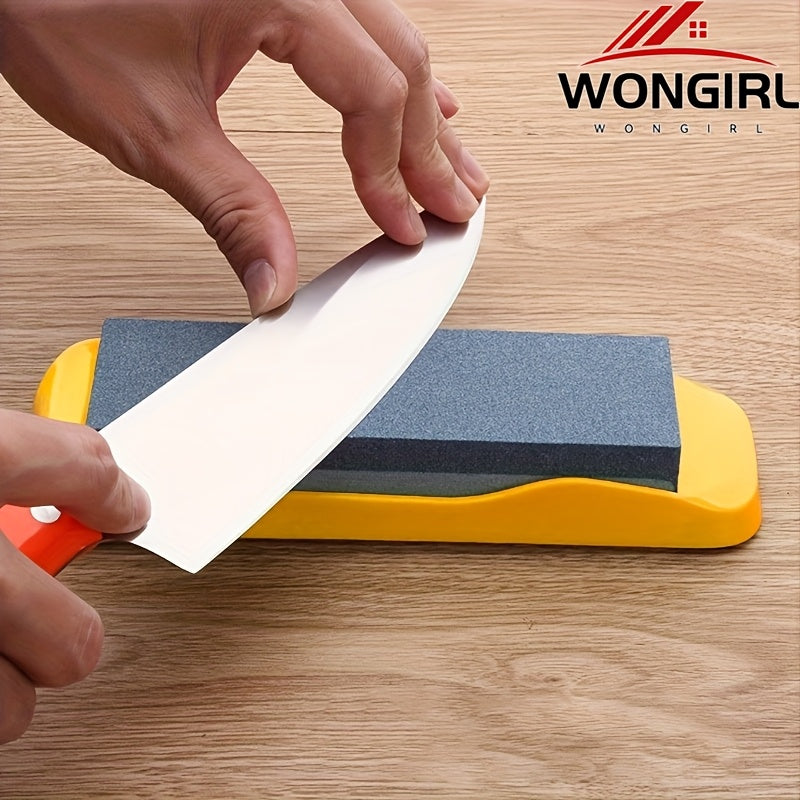 Double-Sided Diamond Sharpening Stone Non-Slip Base for Kitchen and Industrial Use