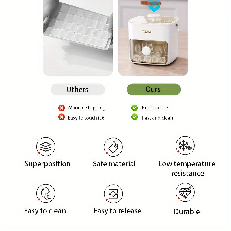 5 Pcs Ice Maker Set Food-Grade Plastic Double Tier Trays 48 Cube