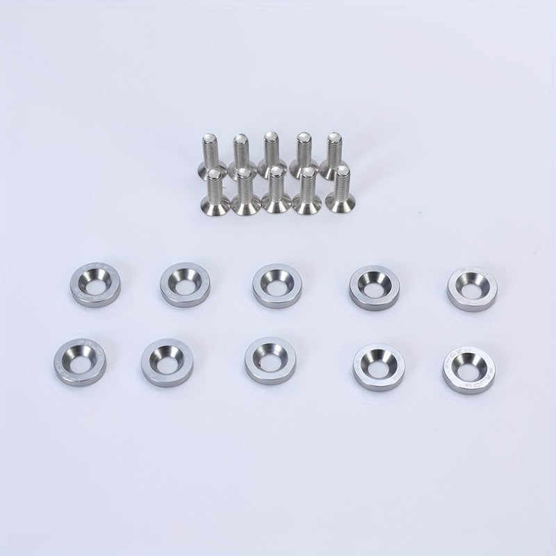 20 Pcs Aluminum M6 Fender Washer Bolts for Car License Plate Accessories