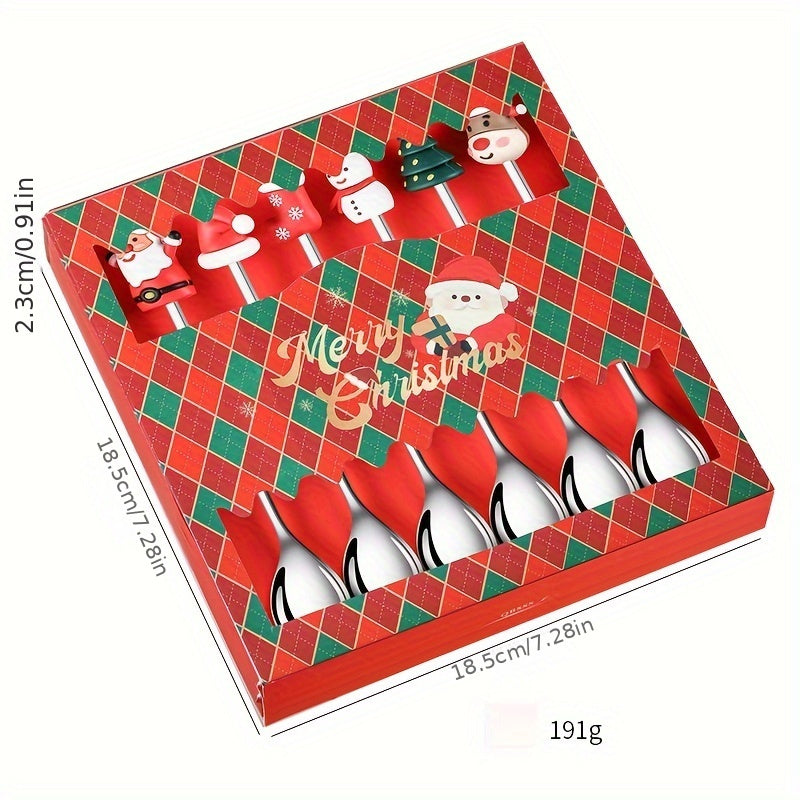 Set of 6 Christmas Doll Kitchen Utensils with Tree Designs for Holiday Gift