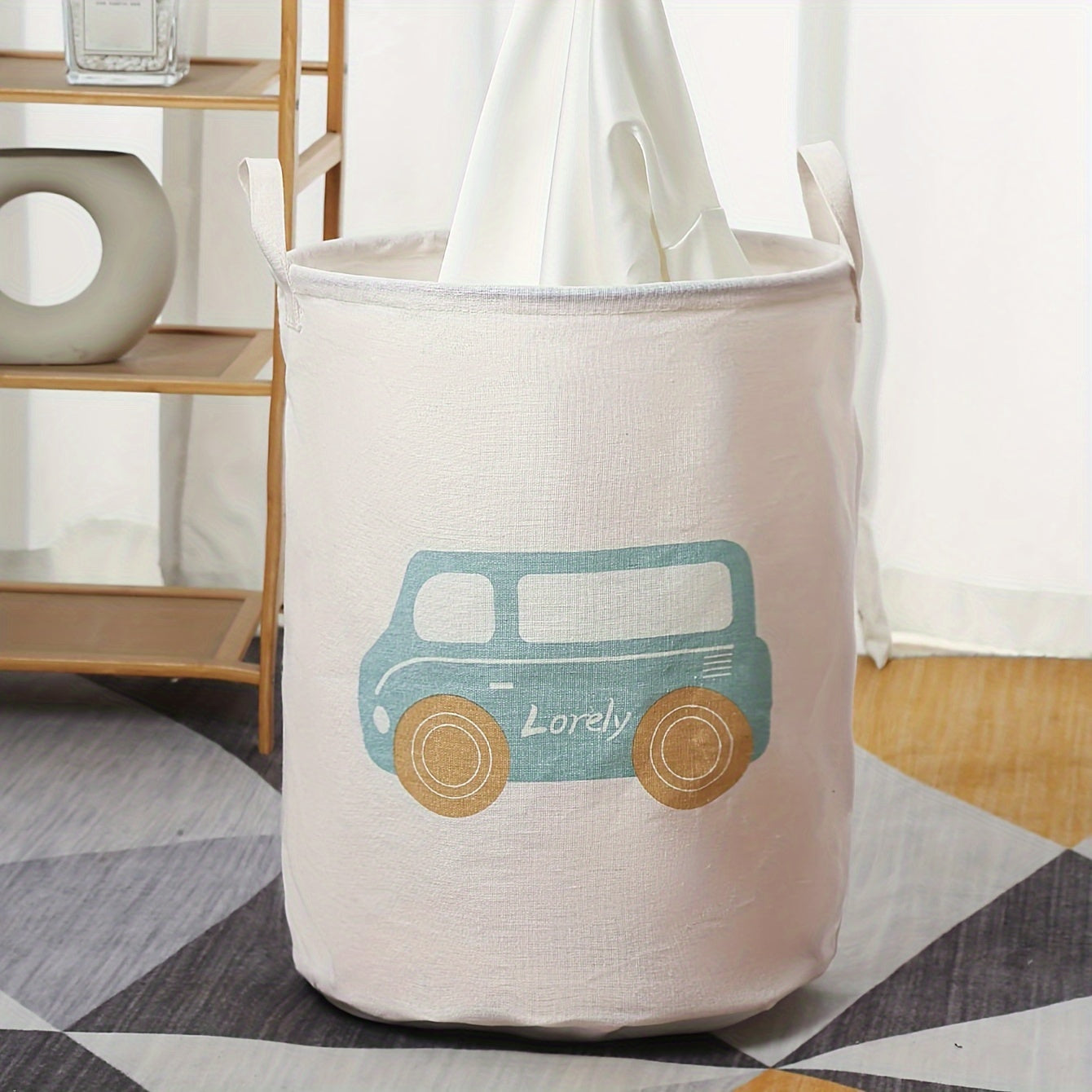 Fabric Laundry Basket with 1 Piece Folding Storage for Clothes and Toys