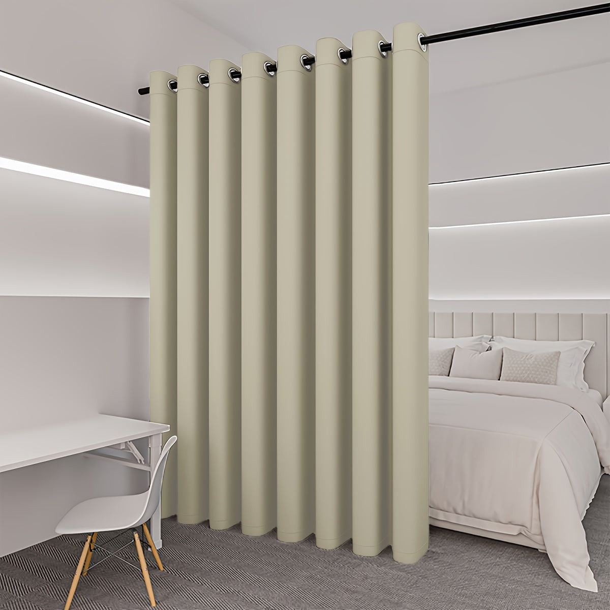 Blackout Room Divider Curtain for Living Room Bedroom Wall Privacy Grommet Panel