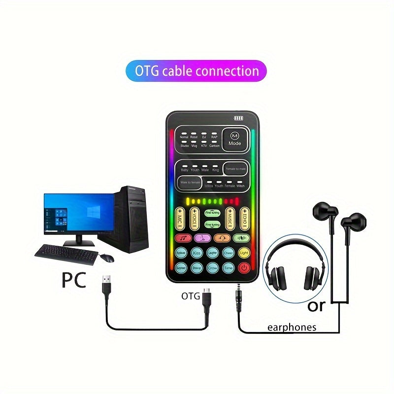 Real-Time Voice Changer Microphone for Gaming and Streaming Black