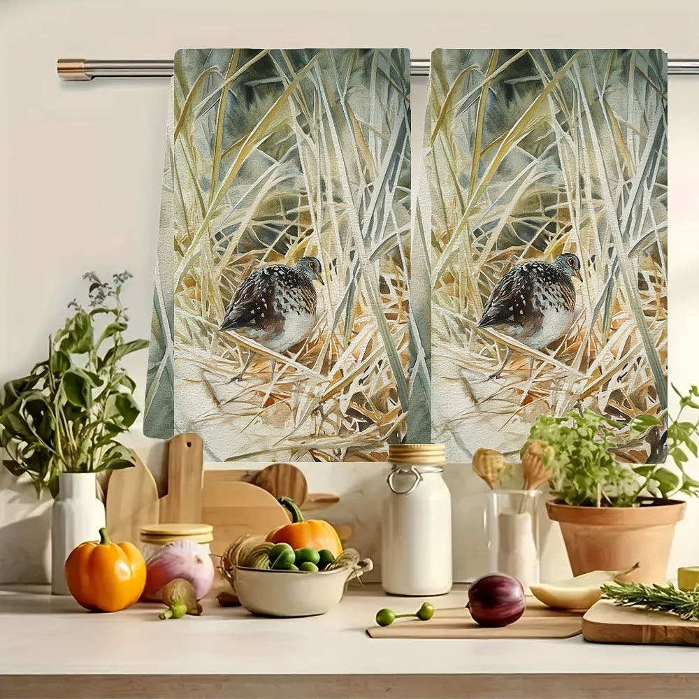 Set of 2 Ultra-Soft Kitchen Towels 40x60cm Absorbent Dish Towels for Holiday Decor
