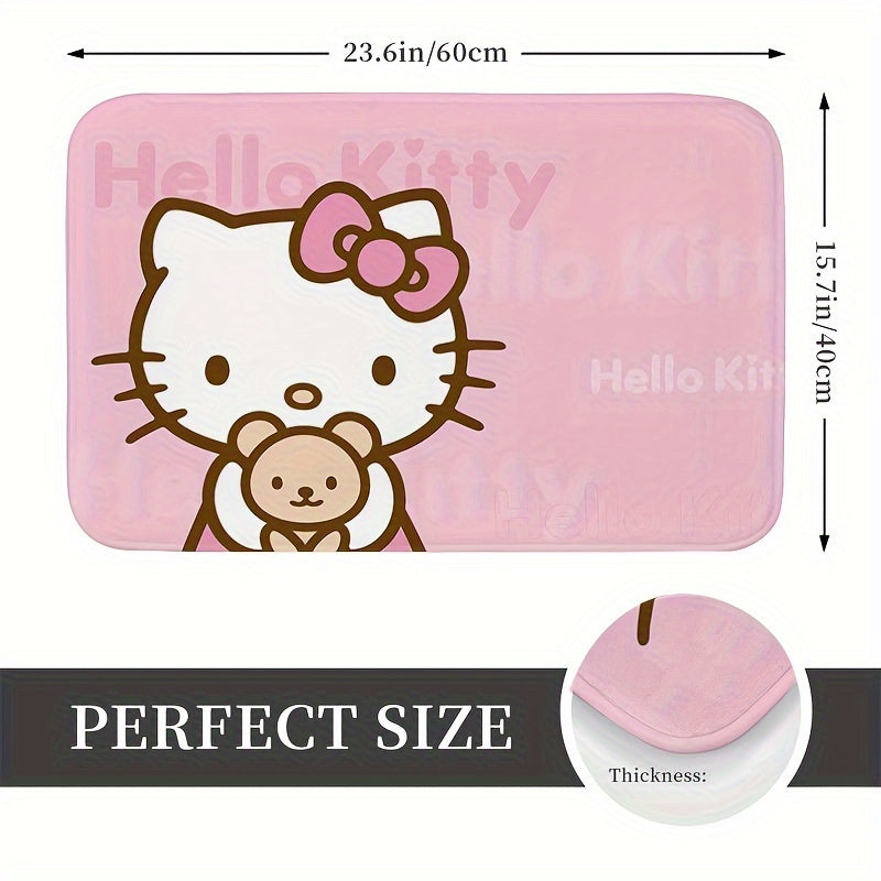 Cute Cartoon Door Mat Non-Slip Machine Washable Polyester Rug for Living Room Bedroom Bathroom