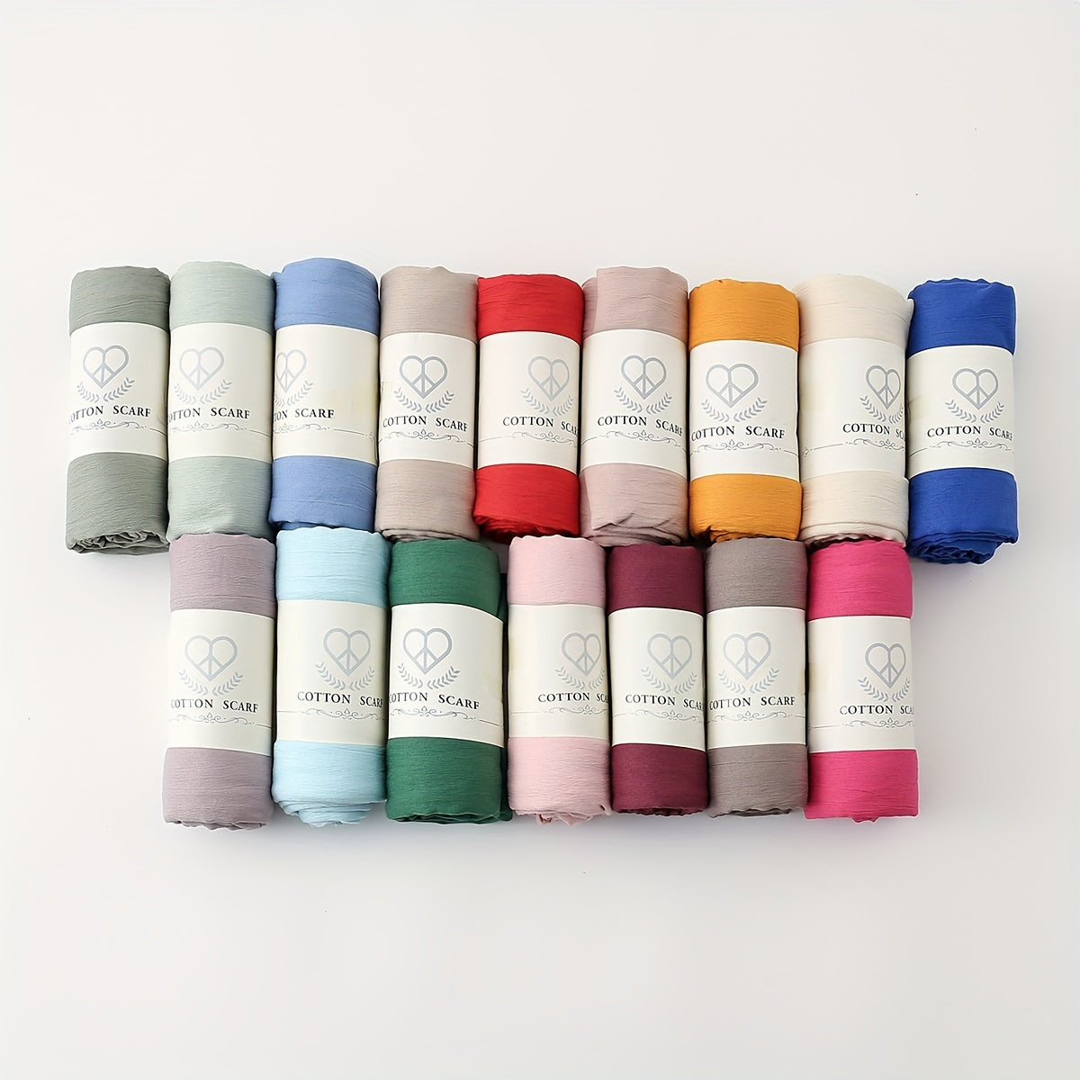 Women's Cotton Hijab Scarf Solid Color Decorative Knot Wrinkle-Resistant Sun Protection