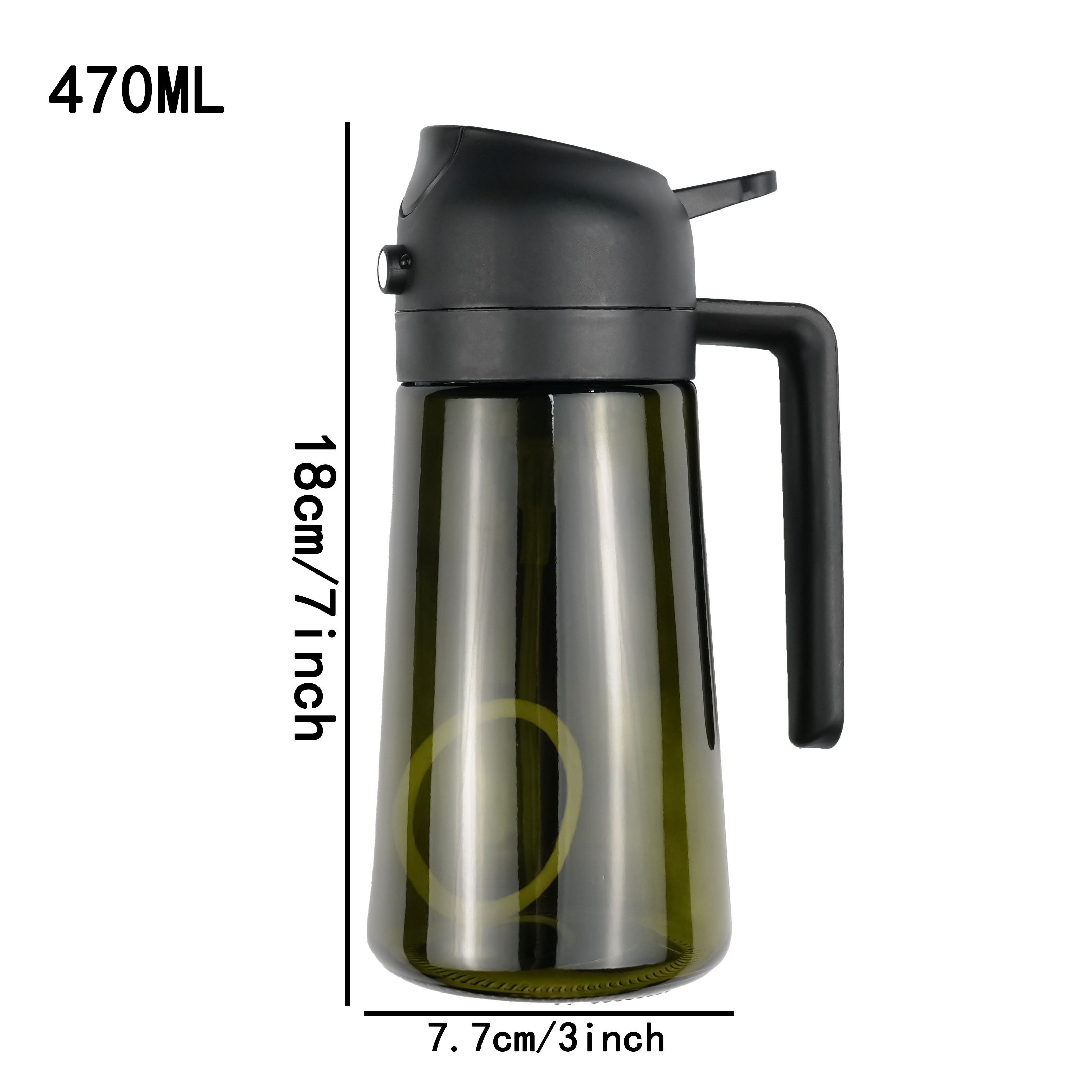 2-in-1 Glass Oil Dispenser and Sprayer for Cooking and Baking PVC-Free Kitchen Tool