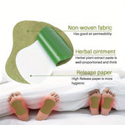 Herbal Foot Patches with Wormwood and Ginger Extract for Deep Acupoint Penetration Breathable Non-Woven Material 20 Pack
