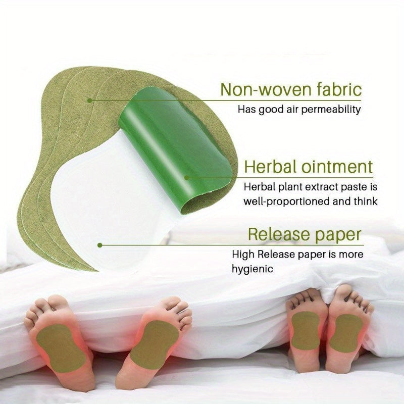 Herbal Foot Patches with Wormwood and Ginger Extract for Deep Acupoint Penetration Breathable Non-Woven Material 20 Pack