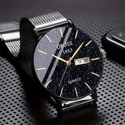 Men's Watch Dual Calendar Business Casual Leather Strap
