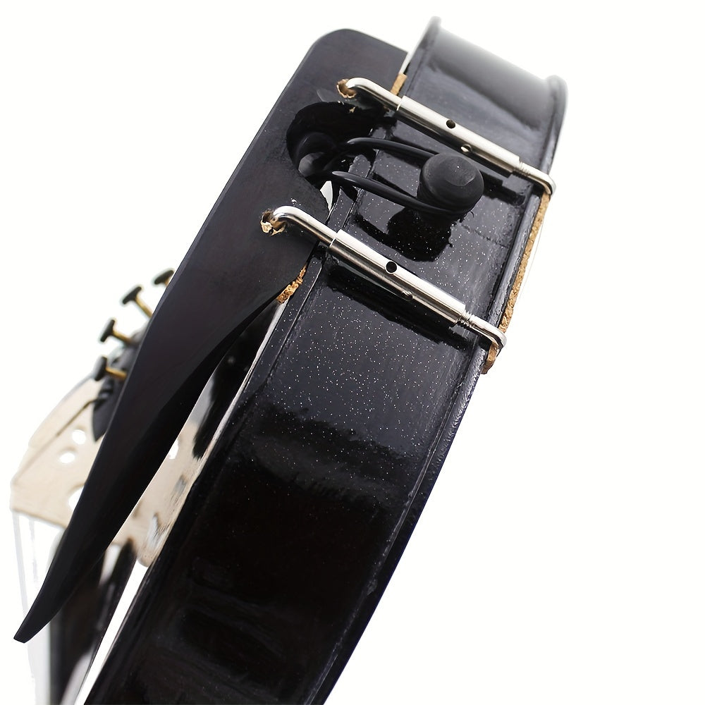 4/4 Solid Wood Violin Black for Beginners with Chin Rest and Case