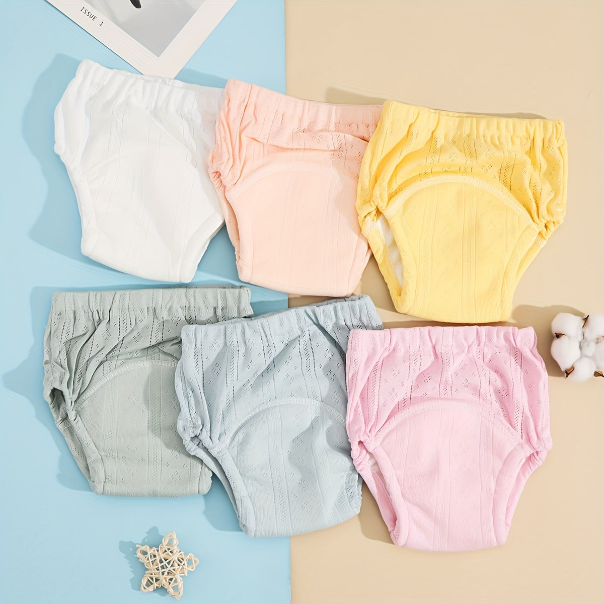 Kichkina bolalar uchun 3 ta to'plamli suv o'tkazmaydigan paxta qoplamali hojatxona, o'g'il bolalar va qizlar uchun