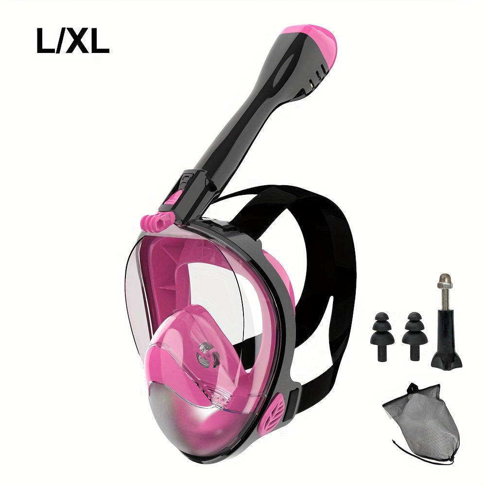 Kattalar uchun Silikon Snorkeling maskasi 180° panoramik ko‘rinish, suv o'tkazmaydigan, anti-fog, qora