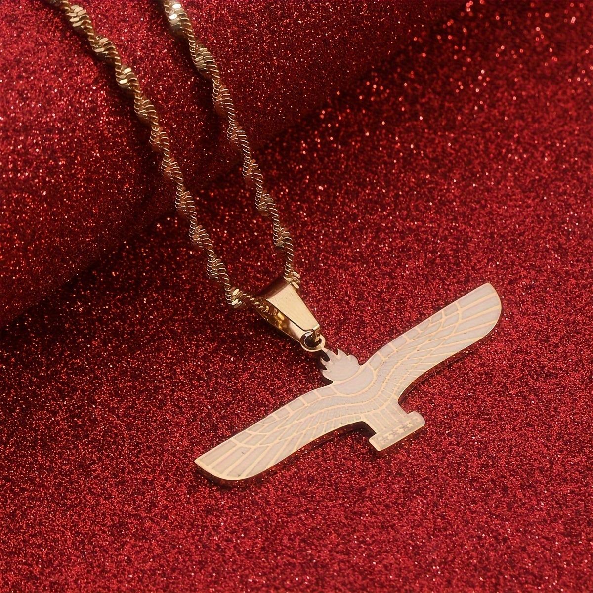 Stainless Steel Ashur Pendant Necklace Ethnic Minimalist Casual Wear