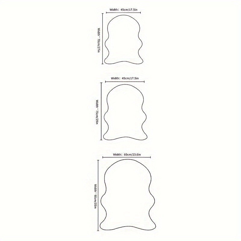 Alfombra de área de pelo sintético elegante, lavable a máquina, resistente a las manchas, forma irregular