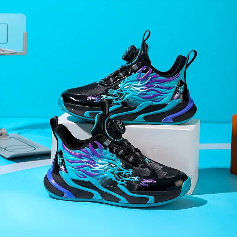 Boys' Fleece-Lined Low-Top Sneakers for Winter Outdoor Casual Running