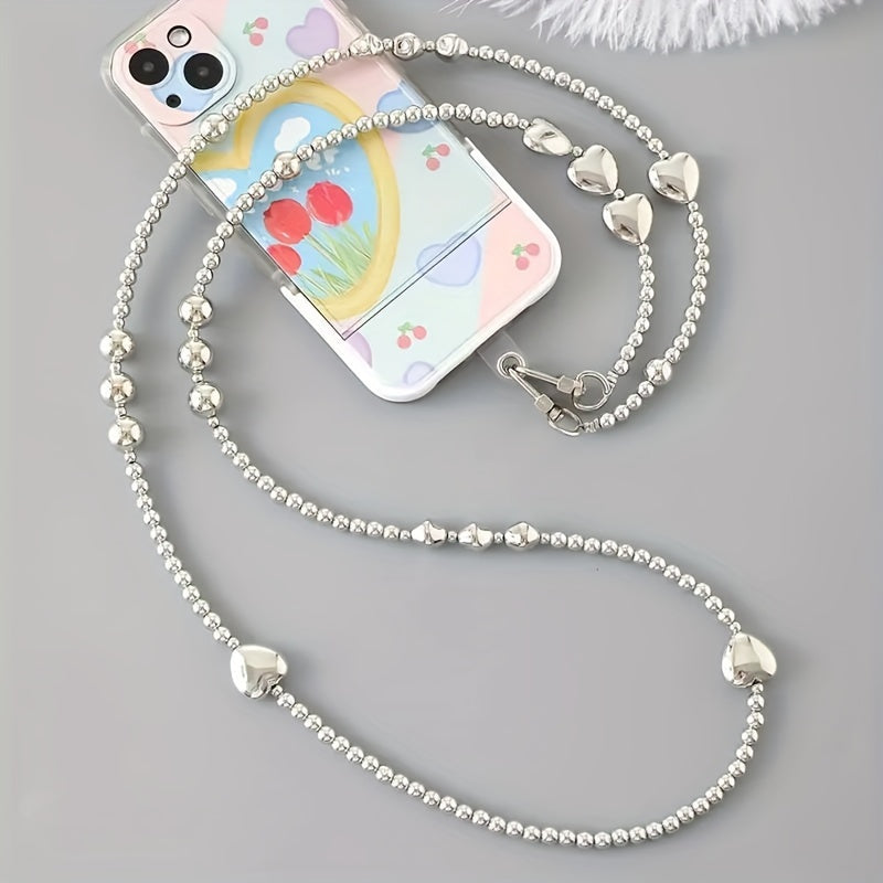 Yurak shaklidagi marjonli telefon tasmasi va uzin zanjirli pendant, ko'krakda taqish va yo'qolishdan saqlash uchun. Telefonlar, quloqchinlar, kameralar, sumkalar va boshqalar uchun mos.