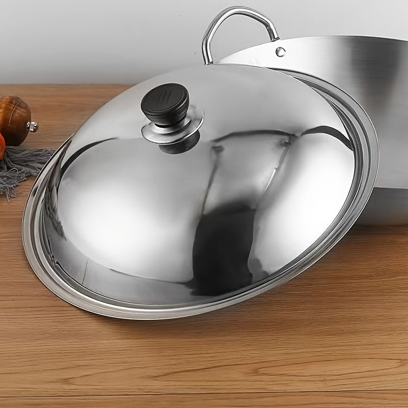 Stainless Steel Pot Lid with Heat-Resistant Bead Handle Fits Different Sizes Easy to Clean