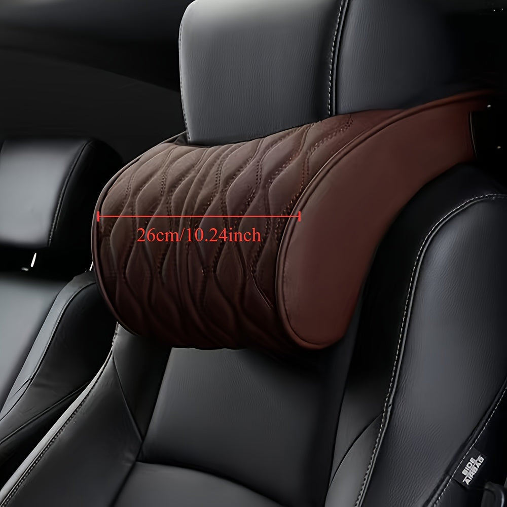 Car Interior Set PU Leather Memory Foam Neck Pillow Lumbar Support