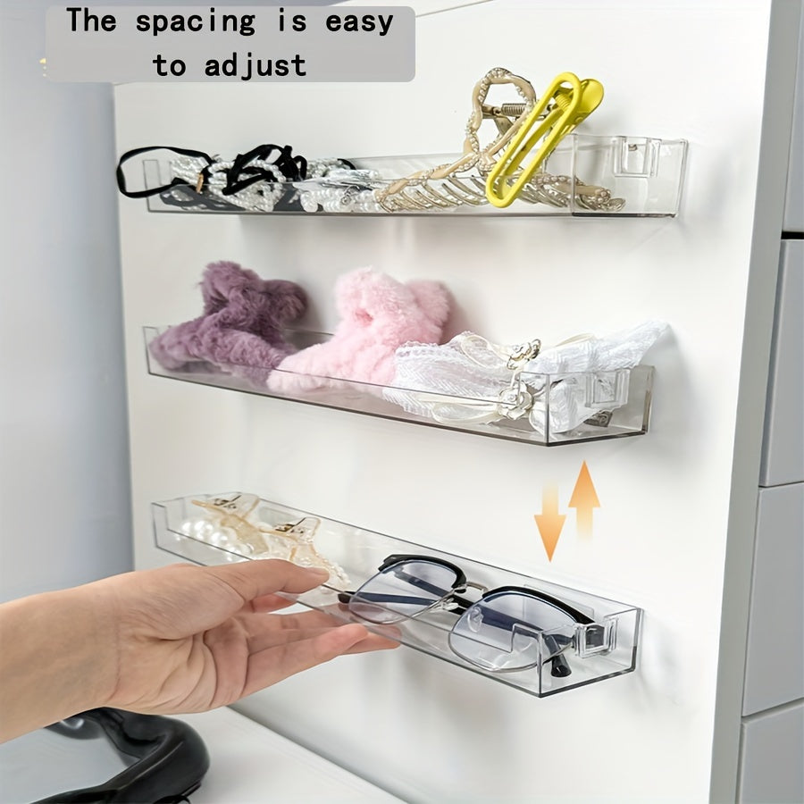 1/3 Transparent Suspended Wall Organizer for Hair Accessories and Glasses Storage