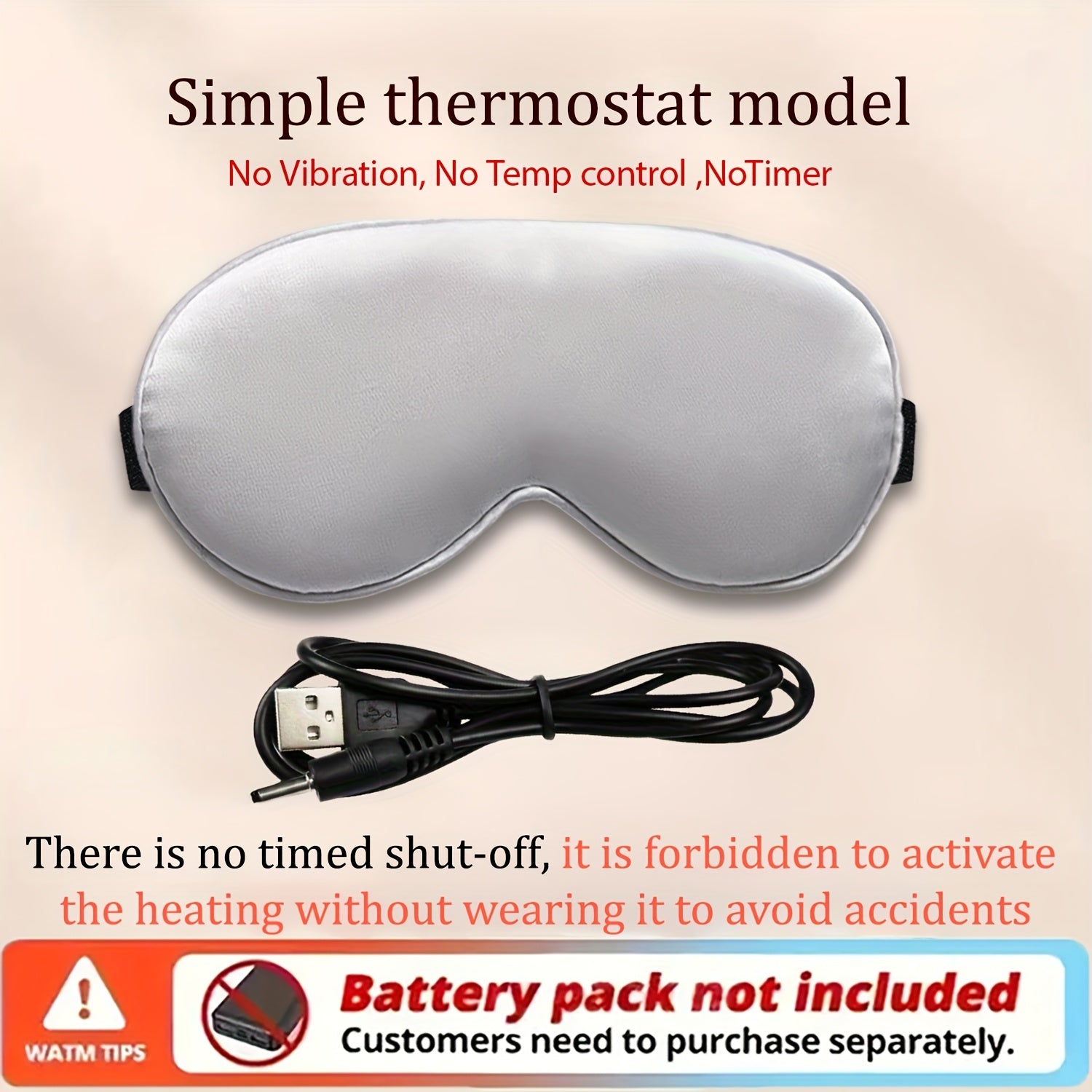 USB-quvvatlangan aqlli isitish massaj ko'z niqobi, sozlanadigan tebranish va harorat nazorati bilan, oila va do'stlar uchun mukammal dam olish sovg'asi