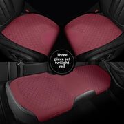 Juego de cojines para asiento de coche rojo, transpirable, para todas las estaciones, 3 piezas