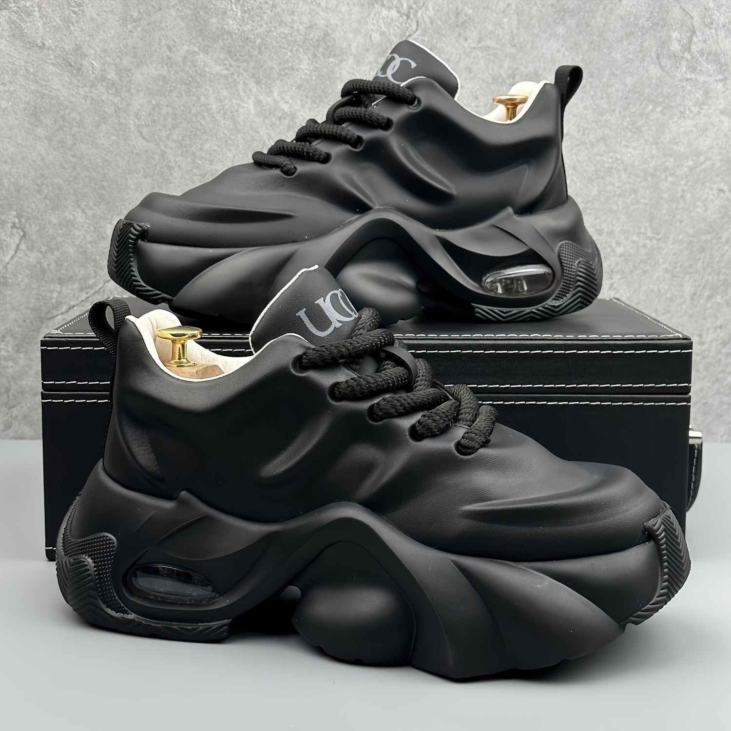 Men's White Chunky Sneakers Breathable Durable All Seasons Casual Street Style