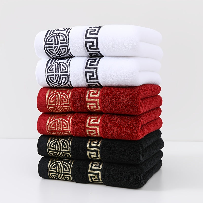 6-to'plam paxta sochiq to'plami, juda yumshoq, yaxshi o'zini o'zi yuvadigan, soya chidamli, geometrik dizayn, uy, hammom, sayohat uchun