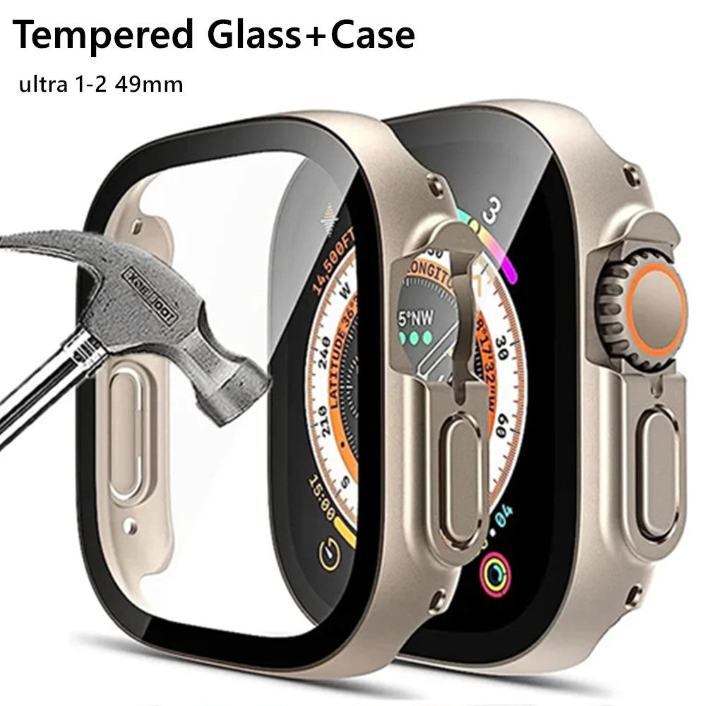 Smartwatch Case for iWatch Ultra 2 49mm Shockproof Durable PC with Tempered Glass Screen Protector