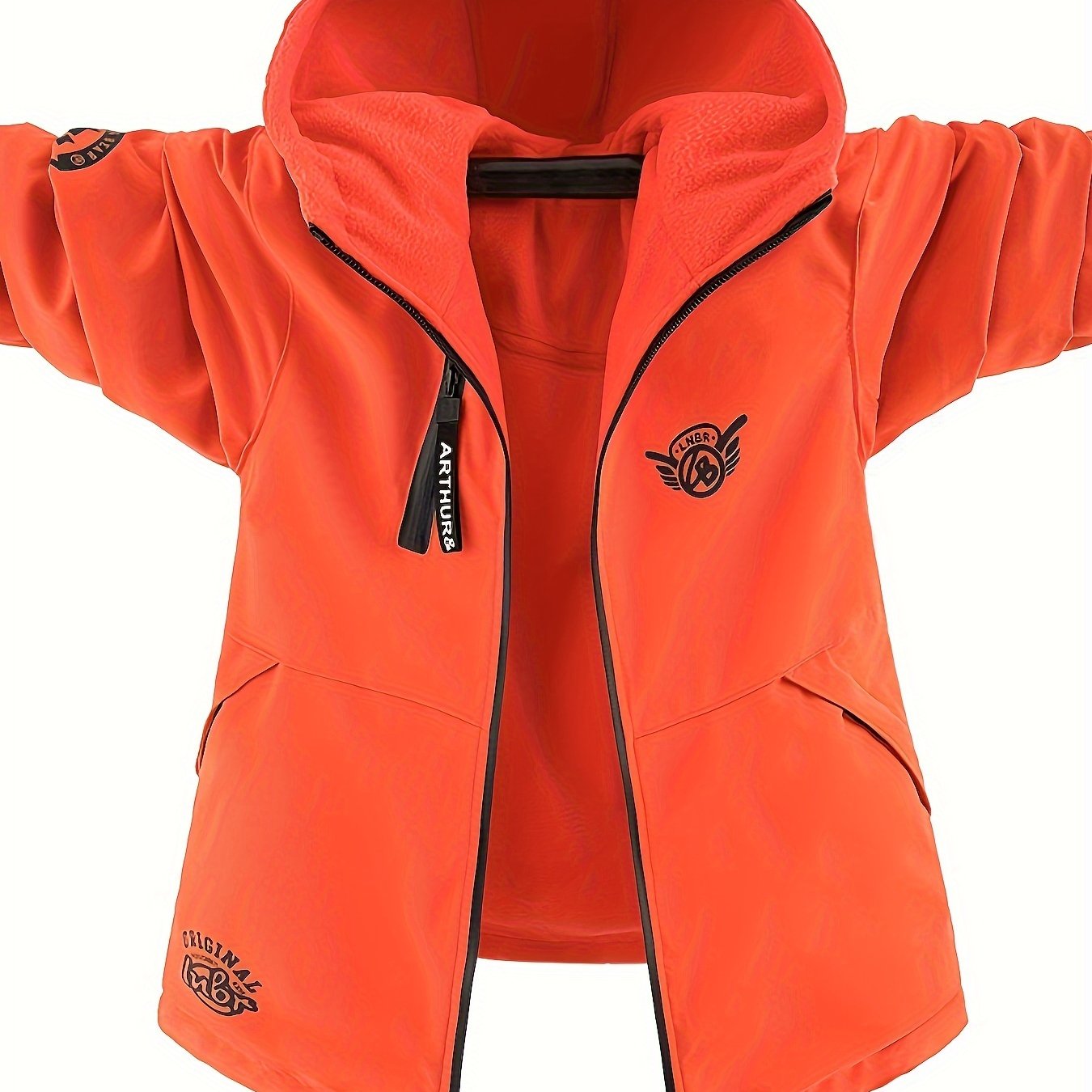 Детская двусторонняя флисовая куртка с капюшоном для мальчиков, с длинными рукавами, на молнии, повседневная, для прогулок на улице