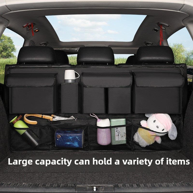 Universal Oxford Car Trunk Organizer with Mesh Pockets and Cup Holders